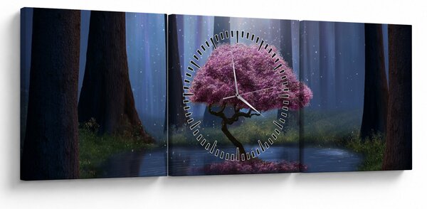 Obraz - Magiczna noc (z zegarem) (90x30 cm)