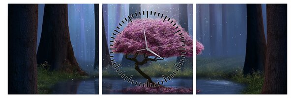 Obraz - Magiczna noc (z zegarem) (90x30 cm)