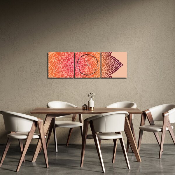 Obraz - Mandala sztuka (z zegarem) (90x30 cm)