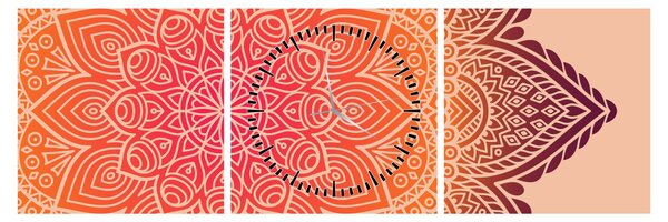 Obraz - Mandala sztuka (z zegarem) (90x30 cm)