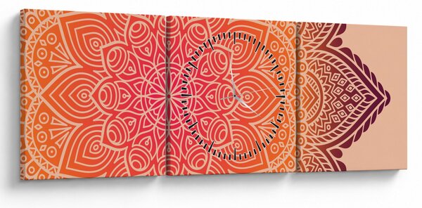 Obraz - Mandala sztuka (z zegarem) (90x30 cm)