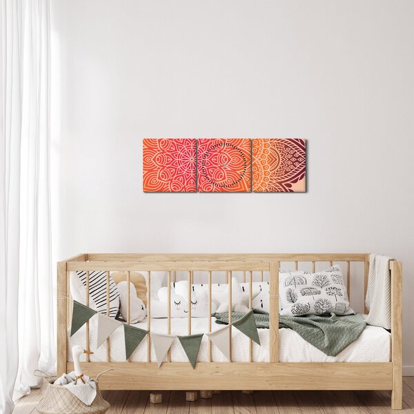 Obraz - Mandala sztuka (z zegarem) (90x30 cm)