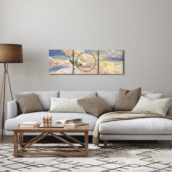 Obraz - Niebiańskie Meduzy (z zegarem) (90x30 cm)
