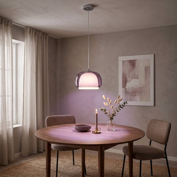 EGLO Lampa wisząca Belomontejo, możliwość ściemniania, fioletowy / różowy / bladoróżowy, salon / jadalnia, szkło, młodzieżowy