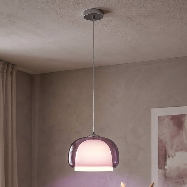 EGLO Lampa wisząca Belomontejo, możliwość ściemniania, fioletowy / różowy / bladoróżowy, salon / jadalnia, szkło, młodzieżowy