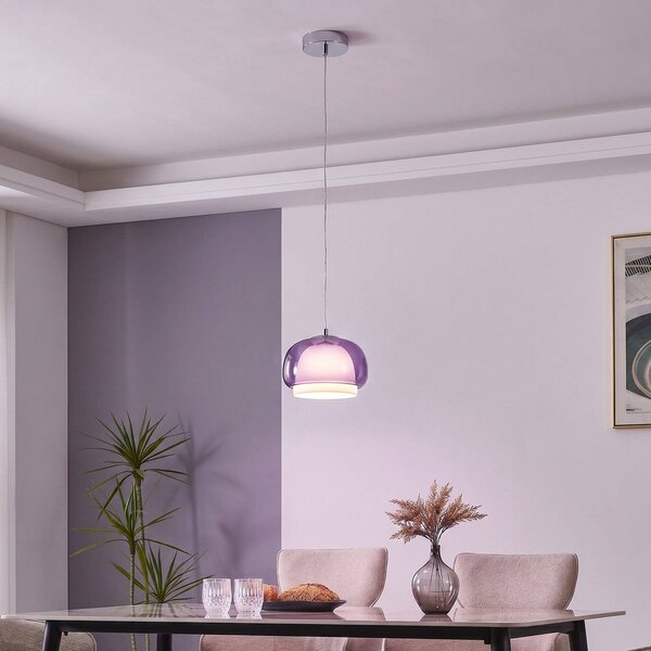 EGLO Lampa wisząca Belomontejo, możliwość ściemniania, fioletowy / różowy / bladoróżowy, salon / jadalnia, szkło, młodzieżowy