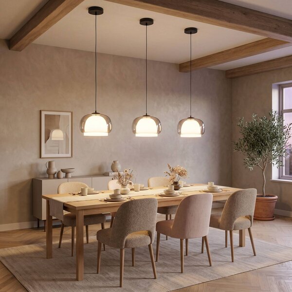 EGLO Lampa wisząca Belomontejo, możliwość ściemniania, aluminiowy / szary / cynkowy, salon / jadalnia, szkło, młodzieżowy
