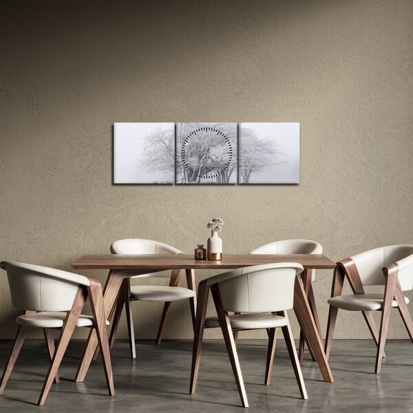 Obraz - Biała zima (z zegarem) (90x30 cm)