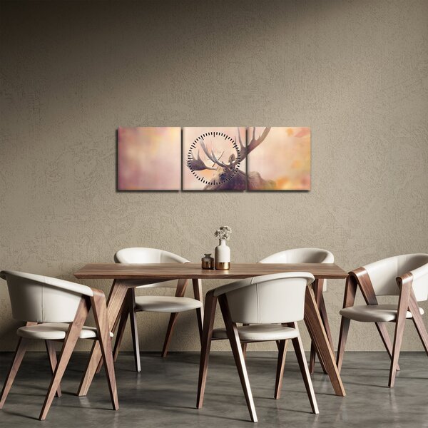 Obraz - Las w jesiennych liściach (z zegarem) (90x30 cm)