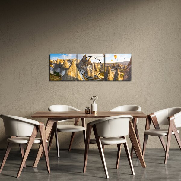 Obraz - Balony na ogrzane powietrze (z zegarem) (90x30 cm)