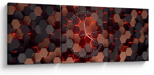 Obraz - Futurystyczna abstrakcja (z zegarem) (90x30 cm)