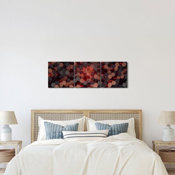 Obraz - Futurystyczna abstrakcja (z zegarem) (90x30 cm)