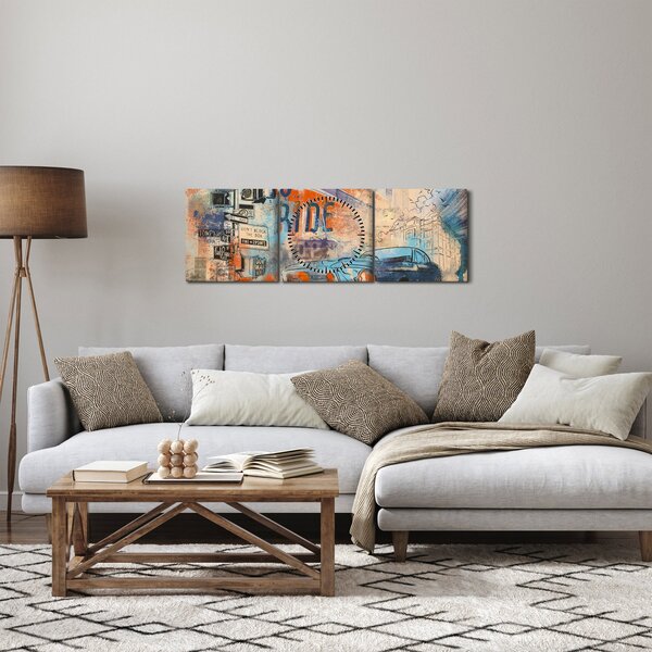 Obraz - Urodzony by jeździć (z zegarem) (90x30 cm)