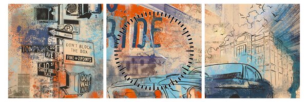 Obraz - Urodzony by jeździć (z zegarem) (90x30 cm)
