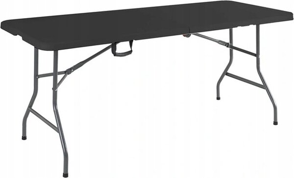 Skadany stó ogrodowy, czarny, 180 cm
