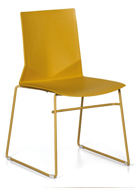 Plastikowe krzesło kuchenne CLANCY, żółty