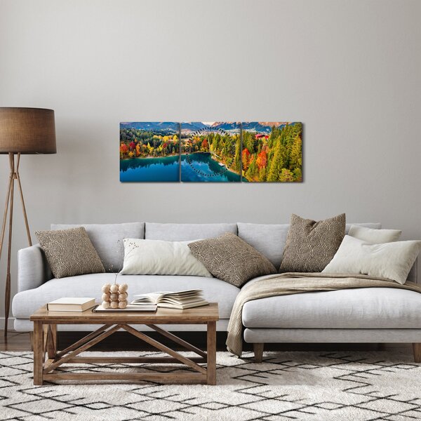 Obraz - Jezioro Urisee, Austria (z zegarem) (90x30 cm)