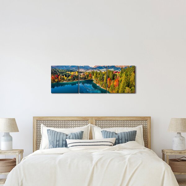 Obraz - Jezioro Urisee, Austria (z zegarem) (90x30 cm)