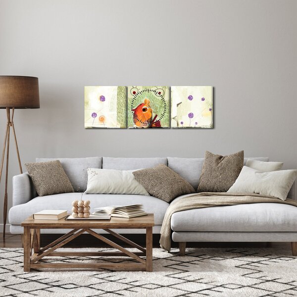 Obraz- Dusza ptaka (z zegarem) (90x30 cm)