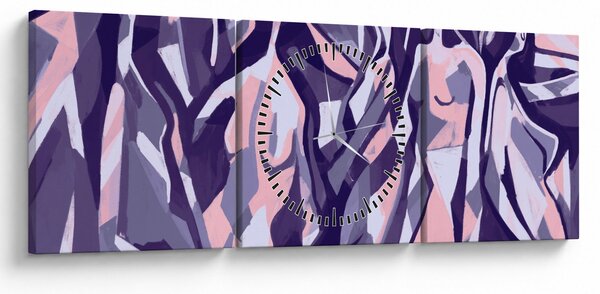 Obraz - Abstrakcyjne kobiety (z zegarem) (90x30 cm)