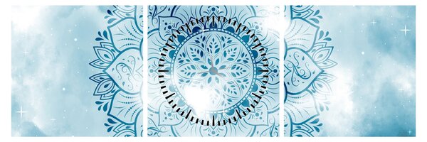 Obraz - Niebiańska mandala (z zegarem) (90x30 cm)