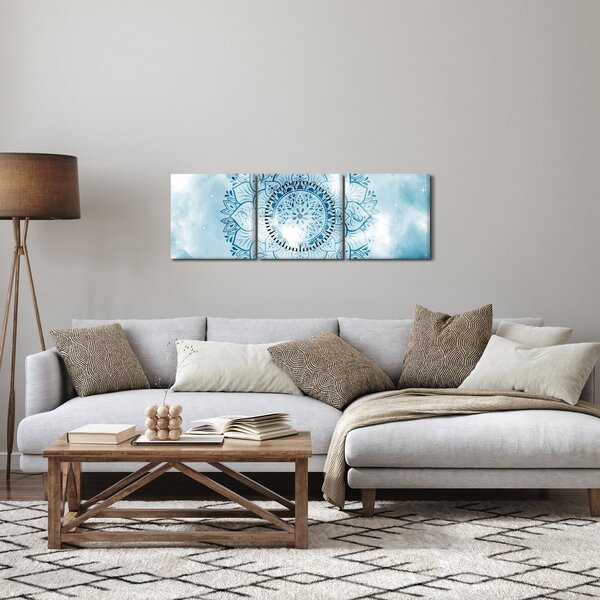 Obraz - Niebiańska mandala (z zegarem) (90x30 cm)