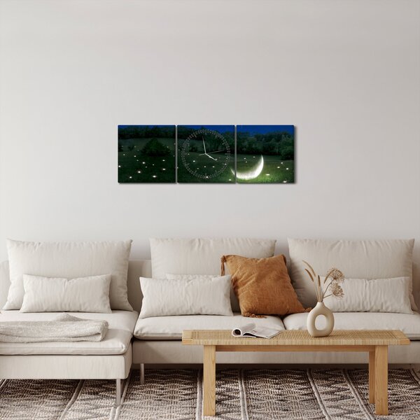 Obraz - Spadające niebo (z zegarem) (90x30 cm)