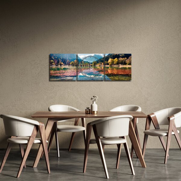 Obraz - Jezioro Jasna, Gozd Martuljek, Alpy Julijskie, Słowenia (z zegarem) (90x30 cm)