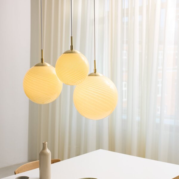 Lampa Wisząca Halo Design, CANDY BALL, ściemnialny, beżowy, salon, szkło, design