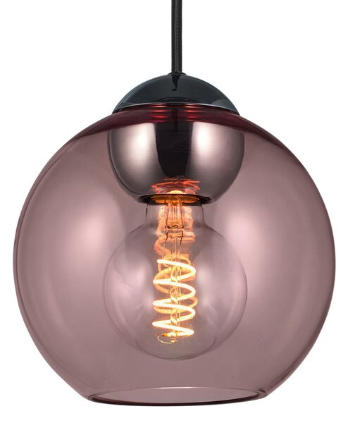 Lampa Wisząca Halo Design, BUBBLES, ściemnialny, pudrowy róż, salon, szkło, design
