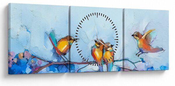 Obraz- Przebudzenie natury (z zegarem) (90x30 cm)