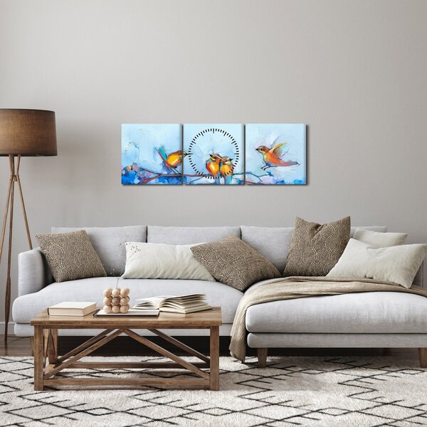Obraz- Przebudzenie natury (z zegarem) (90x30 cm)