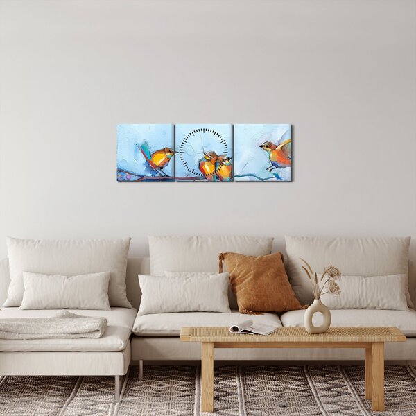 Obraz- Przebudzenie natury (z zegarem) (90x30 cm)