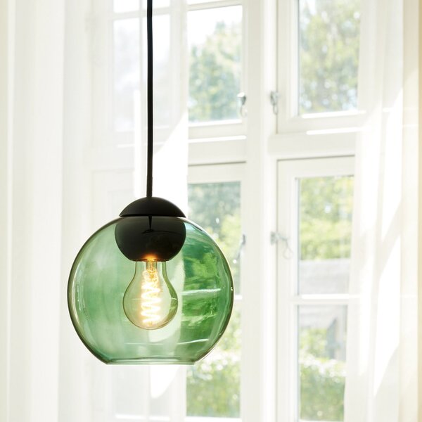 Lampa Wisząca Halo Design, BUBBLES, ściemnialny, zielony, salon, szkło, design