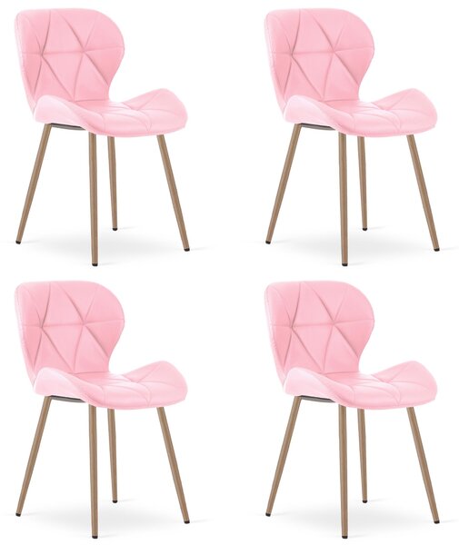 Styl I Elegancja Krzesło Mango - Róż / Nogi Dąb X 4