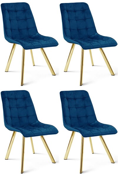 Styl I Elegancja Krzesło Cieza - Aksamit Granat / Nogi Złote X 4