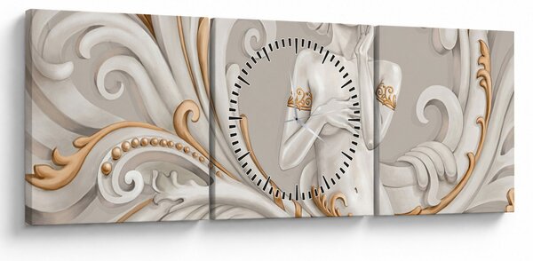 Obraz bogini na ozdobnym tle (z zegarem) (90x30 cm)
