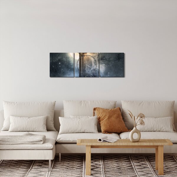 Obraz - Magiczne lustro (z zegarem) (90x30 cm)