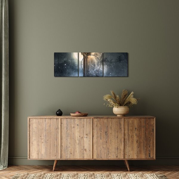 Obraz - Magiczne lustro (z zegarem) (90x30 cm)