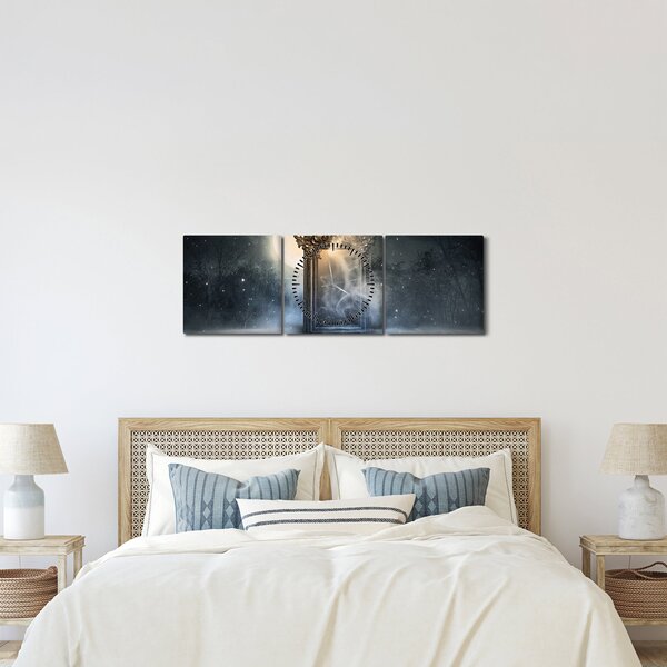 Obraz - Magiczne lustro (z zegarem) (90x30 cm)