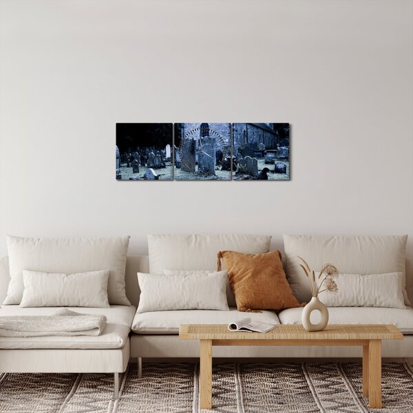 Obraz - Ciemna noc (z zegarem) (90x30 cm)