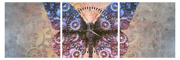 Obraz - Steampunk motyl (z zegarem) (90x30 cm)