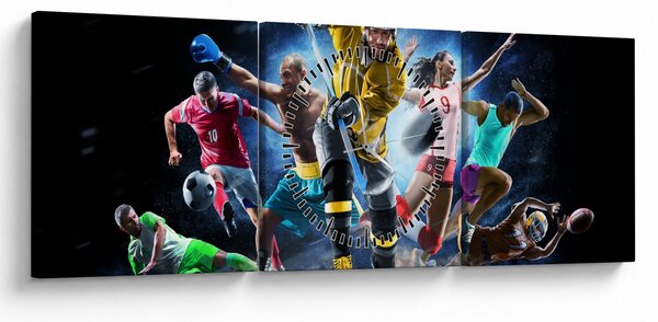 Obraz - Sport (z zegarem) (90x30 cm)