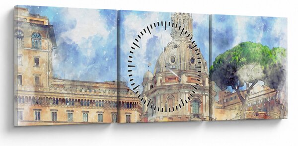 Obraz - Kościół Santa Maria di Loreto, Rzym, Włochy (z zegarem) (90x30 cm)