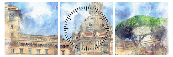 Obraz - Kościół Santa Maria di Loreto, Rzym, Włochy (z zegarem) (90x30 cm)