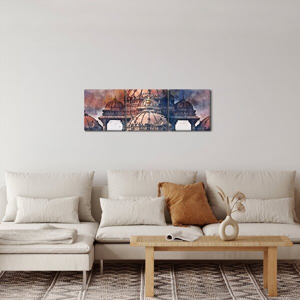 Obraz - Akshardham, New Delhi, Indie (z zegarem) (90x30 cm)
