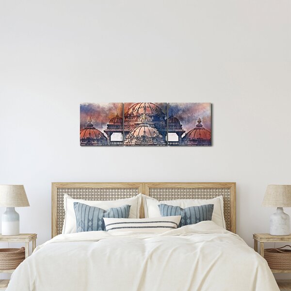 Obraz - Akshardham, New Delhi, Indie (z zegarem) (90x30 cm)