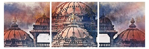 Obraz - Akshardham, New Delhi, Indie (z zegarem) (90x30 cm)
