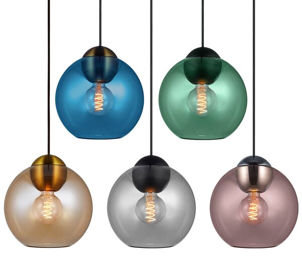 Lampa Wisząca Halo Design, BUBBLES, ściemnialny, zielony, salon, szkło, design