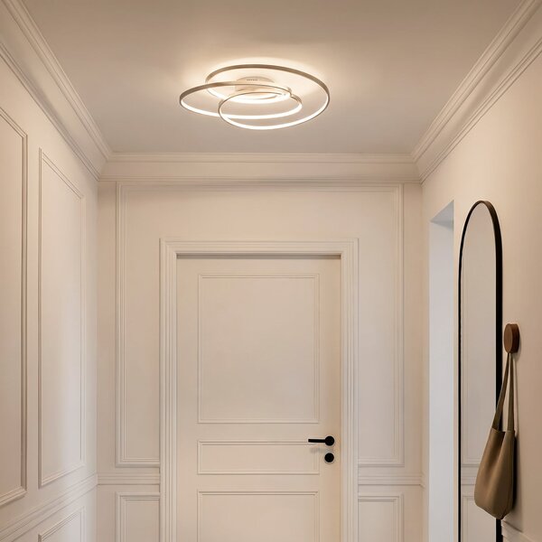 Lampa Sufitowa Lindby, Joline, ściemnialny, metaliczny, salon, metal, nowoczesny